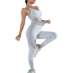 Conjunto de yoga para mujer, personalizado, de alta calidad, sin costuras, ligero, con el mejor diseño, ropa deportiva de alta elasticidad para gimnasio, conjunto de yoga para mujer - Product Image 6