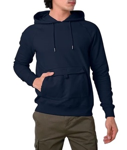 Sweat à capuche pull de qualité supérieure pour hommes polaire douce personnalisable Streetwear chaud décontracté couleur bleu foncé à manches longues confortable - Product Image 1