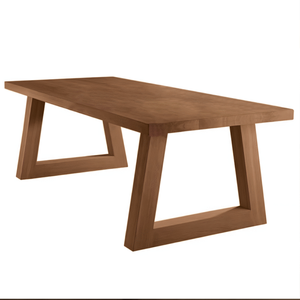Table à manger moderne en onyx et noyer avec placage en chêne et structure en bois de caoutchouc, 200 cm, pour 10 personnes, usage hôtelier (prête à être expédiée) - Product Image 3