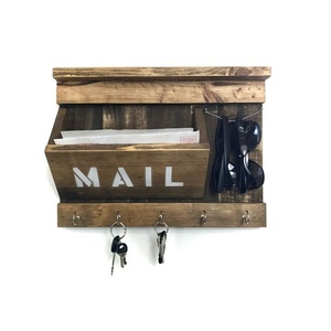 Wooden <b>Wall</b> Mounted Accessory <b>Holder</b> Providing Dedicated Space for Entry <b>Keys</b> Workspace <b>Keys</b> and Lightweight Essentials - Product Image 5