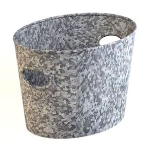 Pot en métal pour l'intérieur et l'extérieur, jardinière ronde en fer, jardinières galvanisées, aspect gris, décoration moderne pour la maison et le jardin - Product Image 3