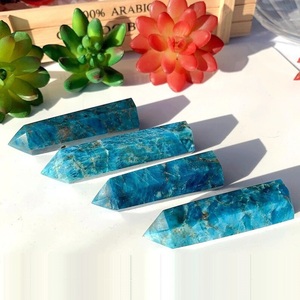 Chakralume Natural Neon Blue Apatite <b>Crystal</b> Point Healing <b>Wand</b> Pointer for Reiki Meditation Energy Decor in Wholesale - Product Image 5