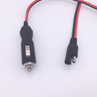 Kabel Harness Sepeda Motor Tahan Air 2 Pin Connector 18 Awg SPT-2 Male Cigarette Plug Kabel Daya Listrik Hitam 300V 610mm
