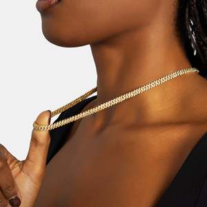 Cadena de Eslabones Cubanos de Plata de Ley de Lujo con Incrustaciones de Circonitas, Chapada en Oro, Micro Pavé CZ, Estilo Hip Hop, Certificada GRA para Hombres y Mujeres - Product Image 5