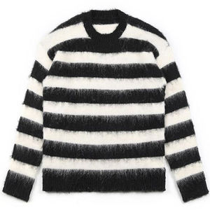 Suéter de Punto Jacquard Personalizado OEM y ODM para Hombre, Transpirable, de Mohair, con Cuello Redondo, Manga Larga, para Invierno - Product Image 4