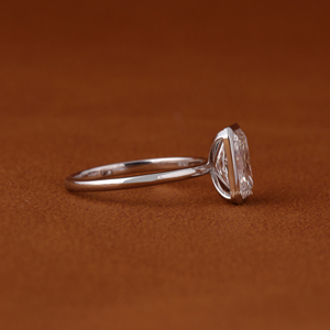 Anillo de Compromiso con Diamante Cultivado en Laboratorio, Corte Radiante, Engastado en Bisel, para Mujer, Oro Blanco de 14K/18K, Anillo de Boda Solitario - Product Image 2