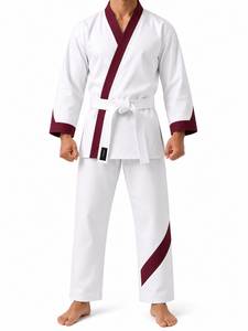 Uniforme de Judo Blanco para Bebés y Niños Pequeños, 100% Algodón, Duradero, Transpirable, Corte Regular, 240g, Ropa de Artes Marciales, Ribete Marrón, Cinturón Blanco - Product Image 1