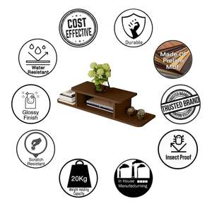 Soporte para Decodificador/Receptor de TV, Soporte de Pared para el Hogar, Estante para Altavoces, Router Wi-Fi (Marrón, Estándar) - Product Image 3