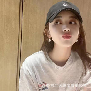 8-13mm <b>Fine</b> <b>Dangle</b> Freshwater Edison Pearl <b>Earrings</b> Near Round with Slight Imperfections Shimmering White Pearl - Product Image 4