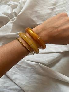 Handmade Marble Resin Tube Bangle Stackable Elastic Bamboo Bead Resin Craft <b>Stretch</b> <b>Bracelet</b> Women Fashion Jewelry - Product Image 6