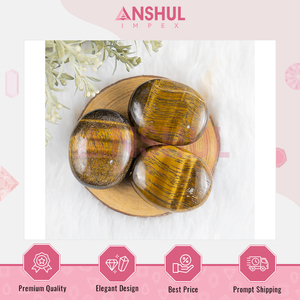 ผู้จัดจำหน่ายขายส่ง หินตาเสือธรรมชาติขัดเงาขนาด 2.5 นิ้ว รูปทรงวงรี สำหรับบำบัดรักษา ยี่ห้อ Anshul Impex - Product Image 3