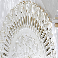 Tête de lit Queen Size réglable et éclairée, style Art Intelligent et Artisanat de sculpture sur bois, pour mobilier de maison, chambre bohème, ferme, hôtel, appartement