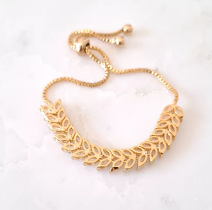 Pulseras de cadena de eslabones delicadas de oro de 14K con diamantes cultivados en laboratorio EF VVS, pulsera de tenis ajustable, pulseras de hoja marquesa de oro - Product Image 4