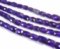 Perles facettées en améthyste de qualité supérieure, brin de 16,5 pouces, améthyste naturelle du Brésil, 7-11 mm, perles baguette violettes percées au centre, pour bricolage