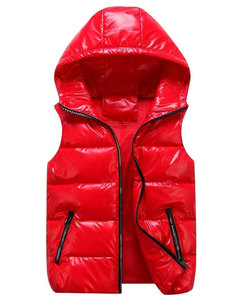 2026 New Custom Men <b>Women</b> Unisex Shiny Puffer Sleeveless Jacket Hooded Unisex Bubble Jacket - Product Image 3