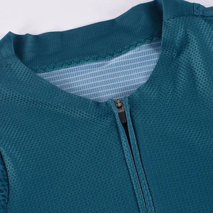 Maillot de cyclisme bleu sarcelle à manches courtes, léger et respirant, avec dos en mesh, pour hommes - Product Image 6
