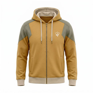 Sudaderas con capucha para hombre, 100% algodón, estilo casual de invierno, capucha ajustable, cremallera frontal completa, tejido de forro polar suave, venta al por mayor personalizada - Product Image 1