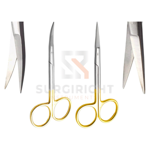 Tijeras de disección rectas y curvas de 4.5 pulgadas, tijeras quirúrgicas de punta fina Super Cut para piel, encías, suturas, ojos, cirugía estética, CE - Product Image 2