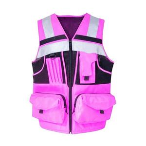 เสื้อกั๊กความปลอดภัยทางวิศวกรรมการทํางานหลายกระเป๋า Workwear / เสื้อกั๊กสะท้อนแสงเสื้อผ้าเรืองแสงเสื้อกั๊กเตือนการจราจรถนน - Product Image 4