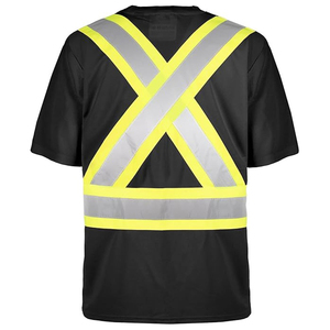 Camiseta de Seguridad de Alta Visibilidad con Franjas Reflectantes Rosas, Manga Corta, Clase 1 EN ISO Clase 2, con Luz LED Intermitente - Product Image 2