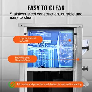 เครื่องทำไอศกรีมเพื่อการค้า1780วัตต์แผงไฟ LED ทรงกระบอกทำจากสเตนเลสสตีล6L 18L/ชม. ทำความสะอาดระบบทำความเย็นอัตโนมัติ - Product Image 4