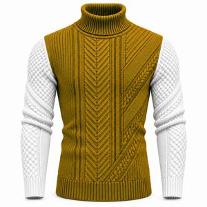 Suéter de cuello alto con punto trenzado para hombre, tejido prémium, fabricante de marca privada, cuello alto, punto trenzado, compradores directos, exportación - Product Image 1