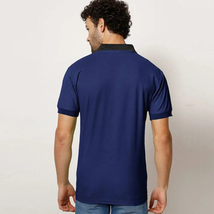 Chemises polo en coton pour hommes, manches courtes, couleur unie, respirantes, décontractées, tricotées, coupe classique avec poche, bleu, noir, gris, marine, vert - Product Image 3