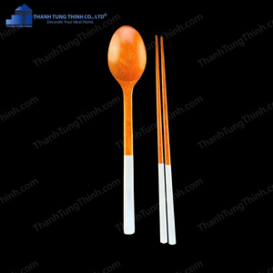 Ensemble de cuillères et baguettes en bois de longane de haute qualité, ustensiles de cuisine à motif naturel, fabriqués au Vietnam - Product Image 3