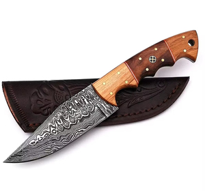Couteau de chasse artisanal en acier de Damas, forgé à la main, lame pleine longueur, couteau de survie pour le camping, la chasse et le bushcraft, coupe précise - Product Image 6