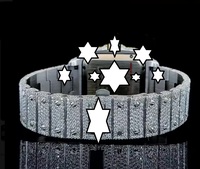 Montre de luxe à cadran vert, sertie de moissanite VVS, avec lunette automatique incrustée de diamants, cadran carré, bijou hip-hop
