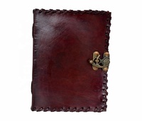 Hecho a mano liso 100% diario de cuero genuino cubierta dura lado cosido Color marrón oscuro páginas en blanco diarios diario libro de sombras