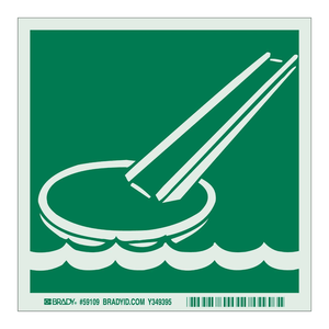 Panneau de signalisation photoluminescent BradyGlo pour évacuation - Panneau PVC pour sols mouillés et circulation pour aéronefs et installations industrielles - Product Image 2