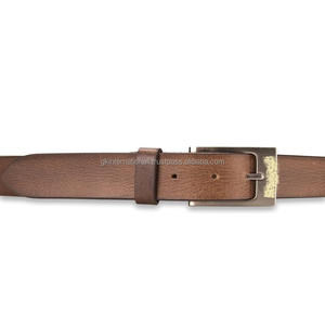 Ceinture décontractée à la mode pour hommes en cuir texturé marron pleine fleur boucle à une broche en nickel élégant toutes les tailles disponibles - Product Image 6