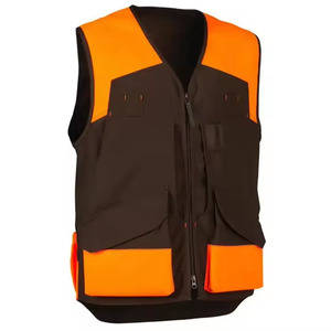 <b>Men's</b> <b>Black</b> Orange Solid Tactical <b>Vest</b> Zipper Closure Multiple Pockets Water-Resistant Casual Outer Wear Spring Style PENTO - Product Image 4