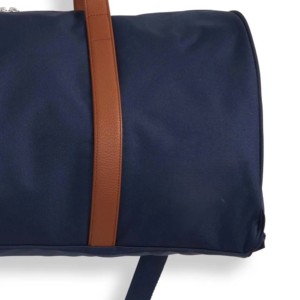 Sac de voyage en toile de luxe avec poignées en cuir véritable, doublure en polyester, fermeture éclair, sac de week-end durable, couleur marron - Product Image 5