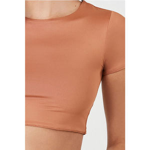 Crop tops pour femmes, coupe ajustée, personnalisables, en gros, légers, 100% coton extensible, unis, courts, tendance, pour l'été - Product Image 6