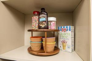 Top Seller Customised Two-Tier <b>Spice</b> <b>Rack</b> Durable 10\" Turn Table Fruit Vegetable Stand Organizer Artisanal Acacia <b>Wood</b> Storage - Product Image 3