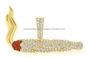 Pendentifs et breloques tendance en or blanc 10K plaqué or, style hip-hop, minimalistes, personnalisés avec diamants de laboratoire, cadeau à la mode, bijoux sur mesure - Product Image 4