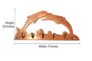 SHUBHAM Framed Brass Metal <b>Wall</b> <b>Key</b> Hook <b>Rack</b> Decorative Hanging Hooks Marine Style Art Deco Home Decor Organizer - Product Image 5
