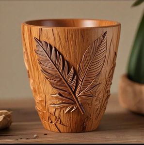 Rustic Wooden Mug Handmade Natural Solid Wood Coffee <b>Cup</b> Eco Friendly Drinkware <b>for</b> Home Cafe Restaurant - Product Image 1
