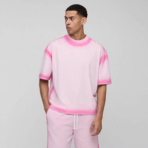 T-shirt Homme 100% Coton Coupe Oversize Manches Courtes Col Rond Imprimé Logo Tissu Éponge Style Urbain Quotidien Grande Vente - Product Image 1