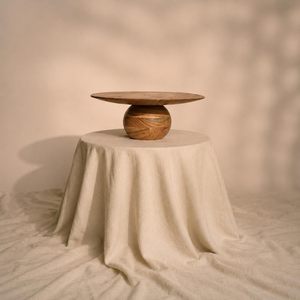 Base para Pastel de Madera de Acacia, Base Plana, Pedestal de Madera Hecho a Mano, Plato para Servir Pasteles, Postres, Frutas y Decoración de Mesa - Product Image 2