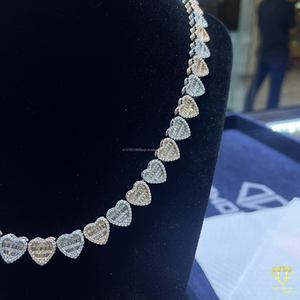Collier Cœur en Moissanite et Diamant avec Argent Sterling 925 Bicolore, Bijou de Luxe pour Femme - Product Image 4