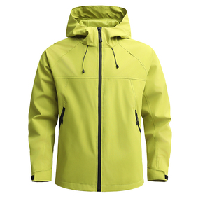 Veste coupe-vent à capuche blanche pour homme, fermeture éclair, style décontracté, matière polyester, coupe régulière - Product Image 3