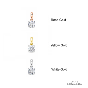 Pendentif solitaire en diamant de laboratoire de haute qualité, plaqué or rose 14 carats, couleur E, clarté VVS-VS, taille brillant, certifié IGI, luxe - Product Image 1