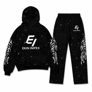 Conjunto Deportivo con Capucha y Estampado Galáctico para Hombre, Sudadera con Cierre Completo y Pantalones Deportivos de Pierna Ancha - Product Image 2
