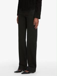 Pantalones deportivos de forro polar transpirable para mujer, corte holgado, con logo personalizado impreso, cintura media, diseño frontal plano informal, color negro - Product Image 2