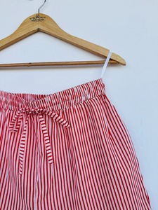 Shorts de Verano Ligeros de Algodón a Rayas Rojas y Blancas para Mujer, Estilo Bohemio, Cintura Elástica, Shorts de Playa, Casuales, Cómodos para el Día a Día - Product Image 2