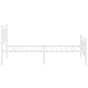 Base de Cama Doble Moderna de Acero Blanco, Diseño Rectangular Moderno, Cama de Metal - Product Image 6