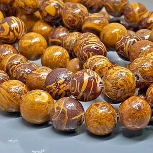 Perles de jaspe naturel Mariam de 4 mm, lisses et rondes, qualité AA, pour la fabrication de bijoux, vente en gros - Product Image 6